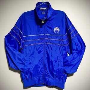 Vintage 90s Starter Men’s Royal Blue Edmonton Oilers Windbreaker Jacket
